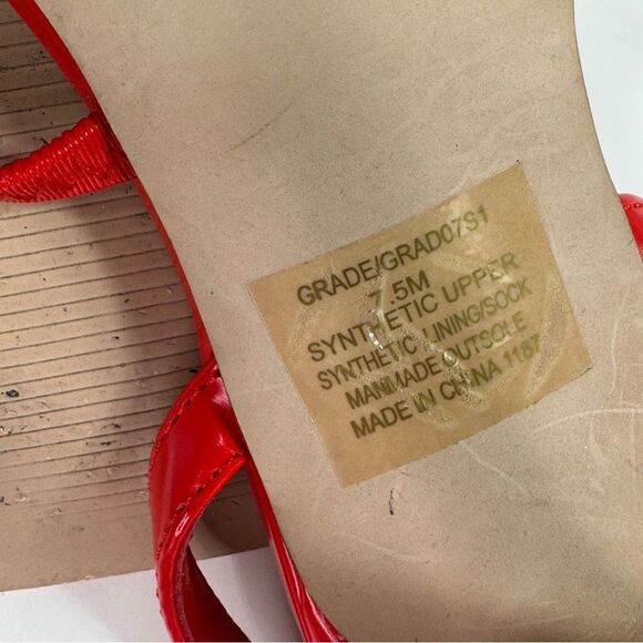 Steve Madden Grade Strappy Open Toe Stiletto Sandals Heels Cherry Red 7.5 - Picture 10 of 11